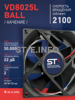 Вентилятор  VD8025L Ball (качения) 12V - st-e.info - Барнаул