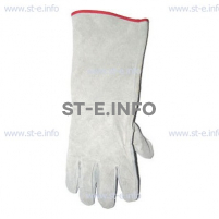 Перчатки-краги спилковые пятипалые серые с подложкой - st-e.info - Барнаул